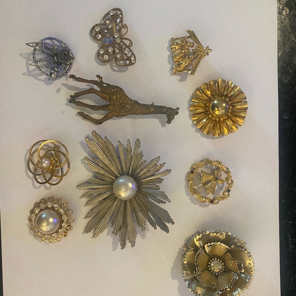 Lot of 10 Brooches